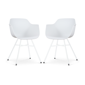 Nolon Noa-Puk Eetkamerstoelen Set van 2 – Wit – Wit Onderstel Nolon Noa-Puk Eetkamerstoelen Set van 2 – Wit – Wit Onderstel