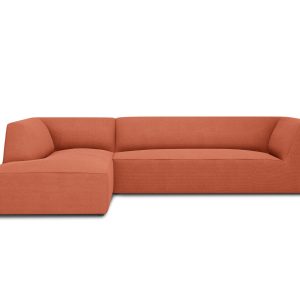 Micadoni linker hoekbank Ruby 4-zits, structurele stof, koraal – 180×2 Micadoni linker hoekbank Ruby 4-zits, structurele stof, koraal – 180×2
