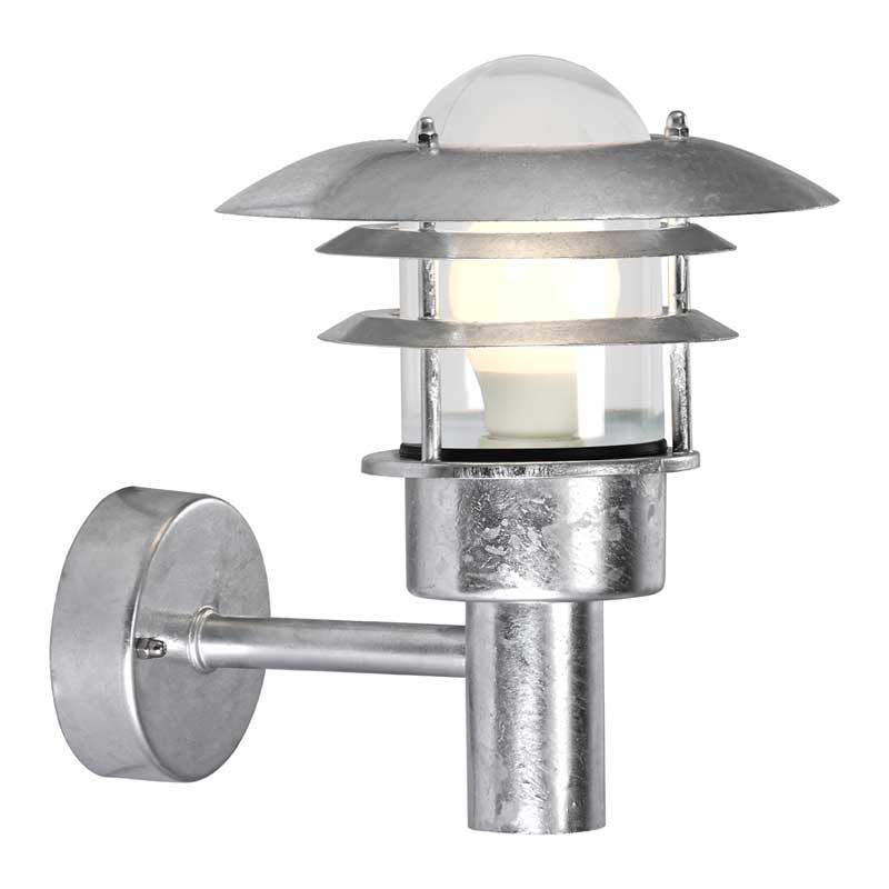 Nordlux Lønstrup Wandlamp Buiten | Ø22cm | E27 | IP44 | Verzinkt | Sea