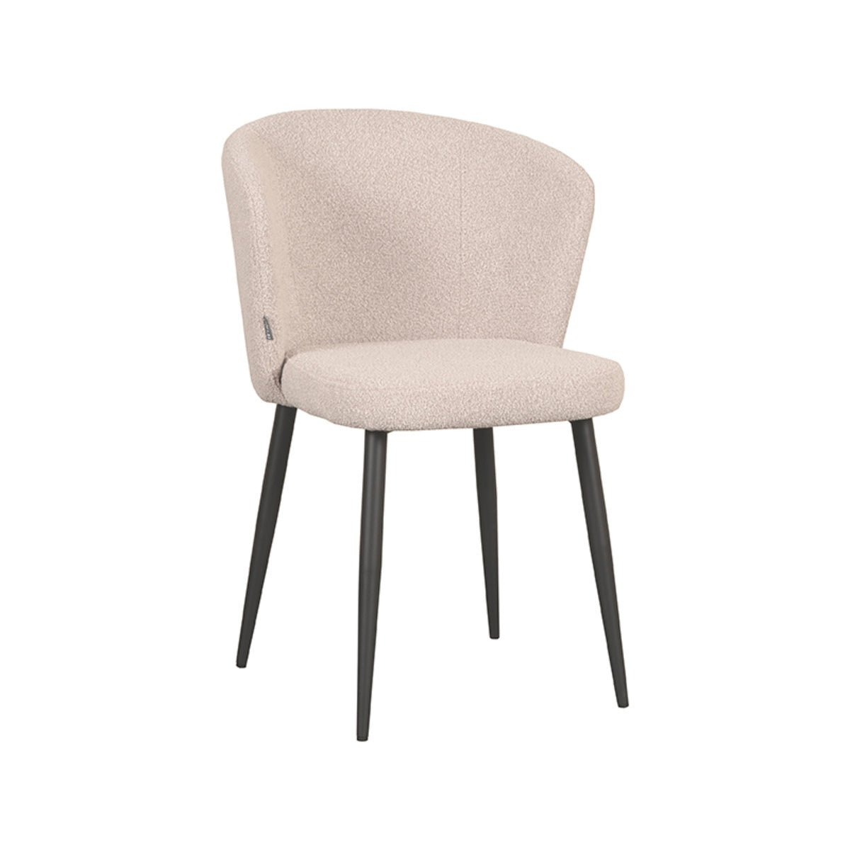 LABEL51 Eetkamerstoel Wave - Naturel Bouclé - Zithoogte 50cm - Set van