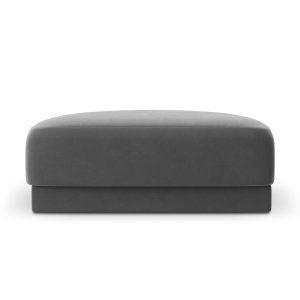 Micadoni Poef Miley flueel, grijs – 90x90x40cm Micadoni Poef Miley flueel, grijs – 90x90x40cm