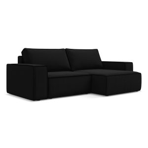 LaMiaSofa hoekbank rechts Livorno – velours – zwart – 257x148x82 LaMiaSofa hoekbank rechts Livorno – velours – zwart – 257x148x82