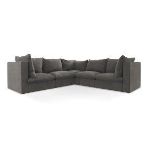 LaMiaSofa Modulaire hoekbank Ravenna – textuurstof – donkergrijs – 255