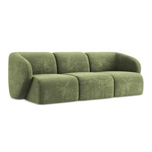 LaMiaSofa 3-zits bank Cervo – chenille stof – groente – 244x94x75