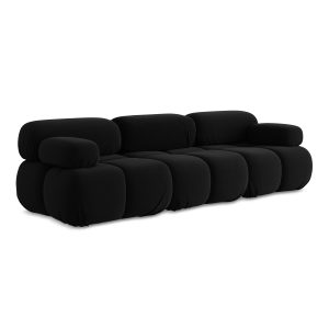LaMiaSofa 3-zits bank Sanremo – velours – zwart – 285x96x70