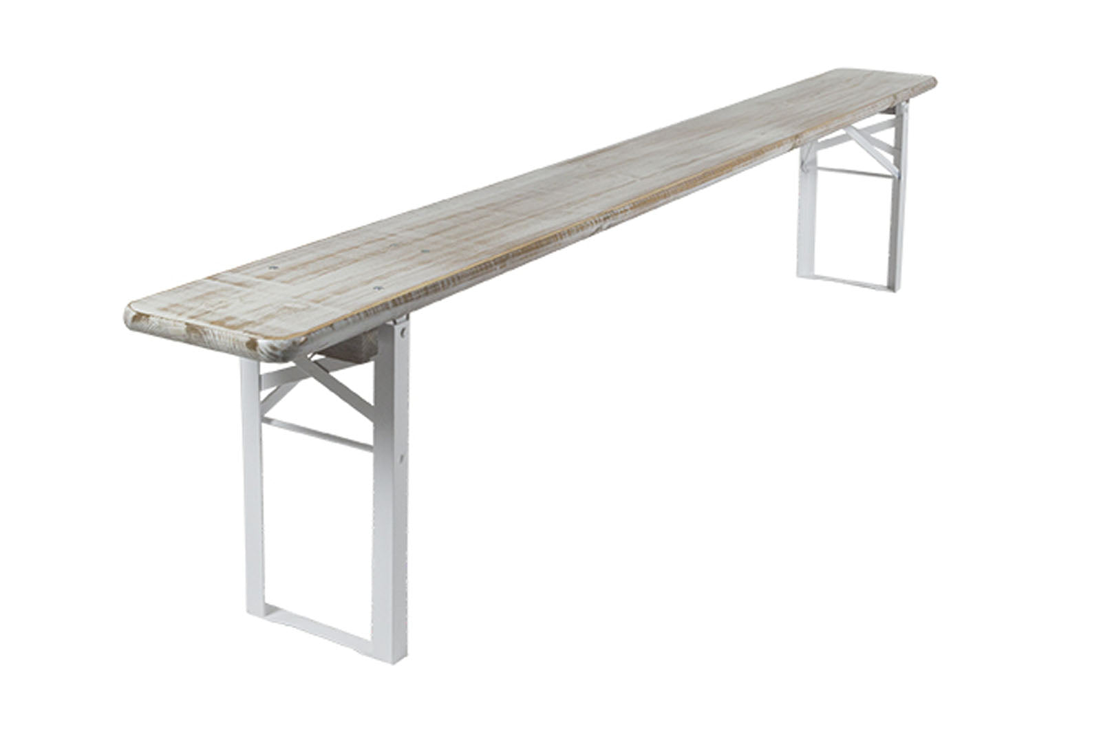 MaximaVida inklapbare picknickbank Berlijn 200 x 25 cm whitewash - FSC