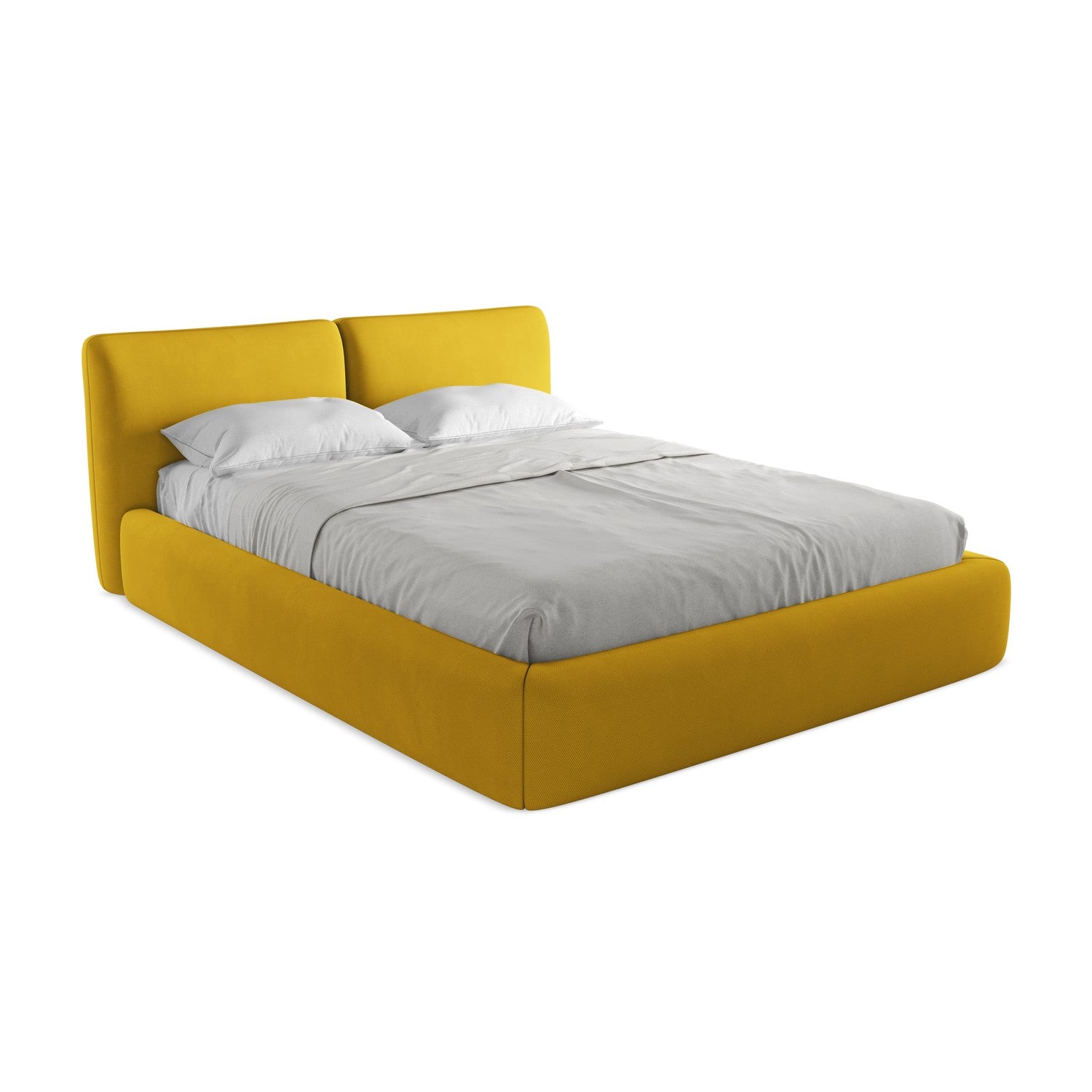 LaMiaSofa Bed met opbergruimte Milano - chenille stof - mosterd - 180x