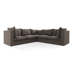 LaMiaSofa Modulaire hoekbank Ravenna – bouclé – chocolade – 255x255x77