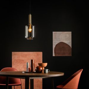 Lucide hanglamp JOANET – 1xE27 – Fumé Lucide hanglamp JOANET – 1xE27 – Fumé