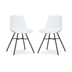 Nolon Noa-Pip Eetkamerstoelen Set van 2 – Wit – Zwarte Poten Nolon Noa-Pip Eetkamerstoelen Set van 2 – Wit – Zwarte Poten