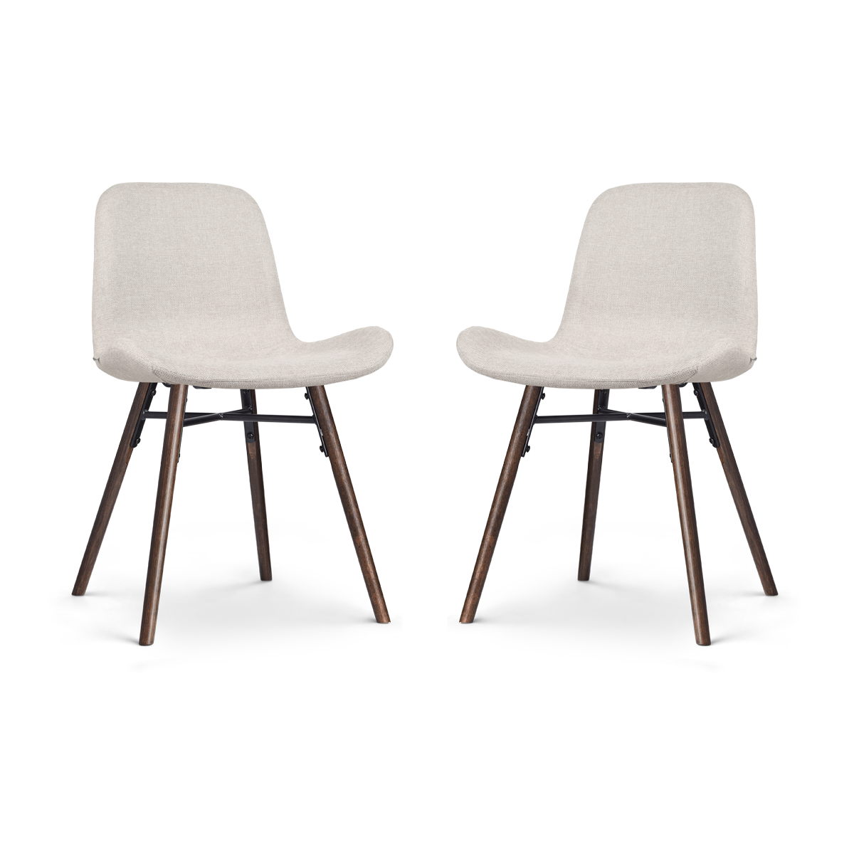 Nolon Nena-Fé Eetkamerstoelen Set van 2 - Beige - Walnoot