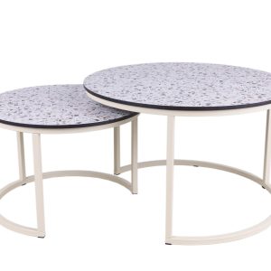 MaximaVida ronde salontafel set Lucca XL 75 en 58 cm ivoor – HPL terra MaximaVida ronde salontafel set Lucca XL 75 en 58 cm ivoor – HPL terra