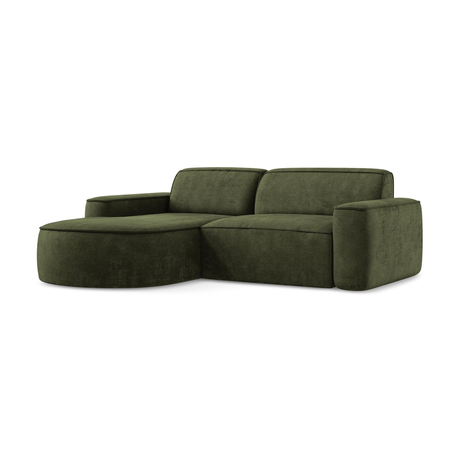 LaMiaSofa hoekbank links Melissa - chenille stof - olijf - 224x166x70