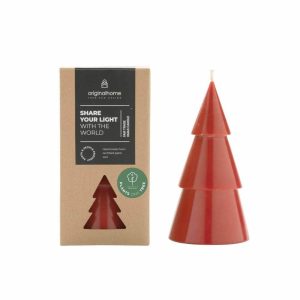 Originalhome dennenboom kaars – rood – L Originalhome dennenboom kaars – rood – L