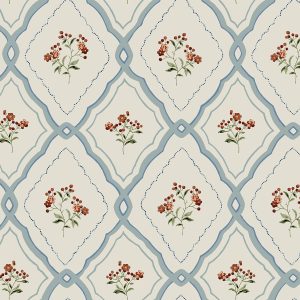 Laura Ashley Vliesbehang Pinford Trellis Pale Seaspray 10mx52cm Laura Ashley Vliesbehang Pinford Trellis Pale Seaspray 10mx52cm