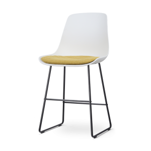 Nolon Nino-Liv Barkruk Wit – Okergeel Kussen – Zwart Frame – 65cm Nolon Nino-Liv Barkruk Wit – Okergeel Kussen – Zwart Frame – 65cm