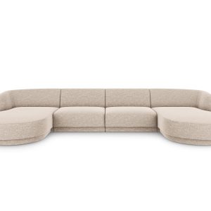 Micadoni Panoramische bank Miley 5-zits, structurele stof beige – 156x Micadoni Panoramische bank Miley 5-zits, structurele stof beige – 156x