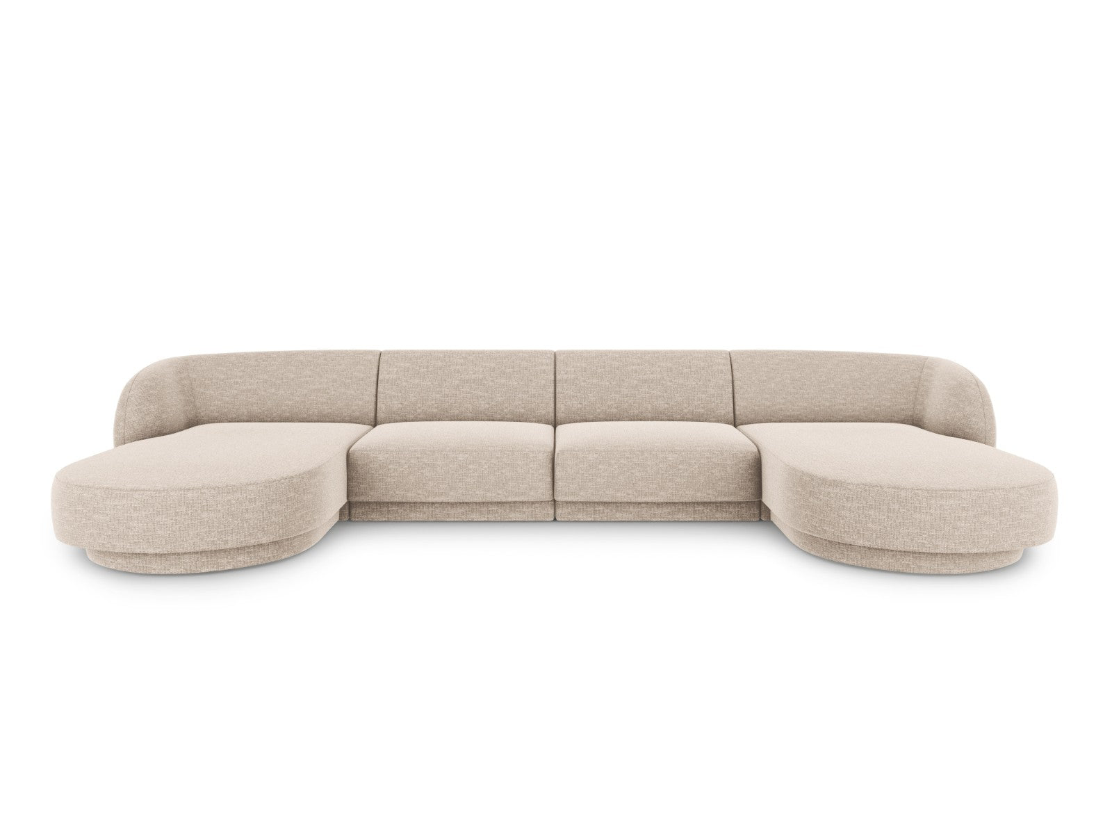 Micadoni Panoramische bank Miley 5-zits, structurele stof beige - 156x