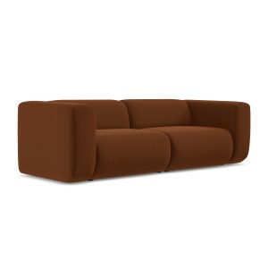 LaMiaSofa 3-zits bank Bari – velours – terracotta – 228x89x70