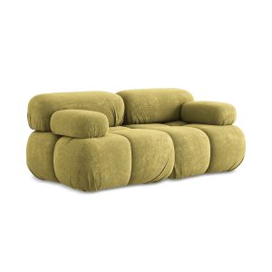 LaMiaSofa Tweezits modulaire bank Sanremo – chenille stof – limoengroe