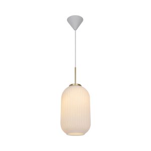 Nordlux Milford Hanglamp – Ø20cm – E27 – Messing/Wit