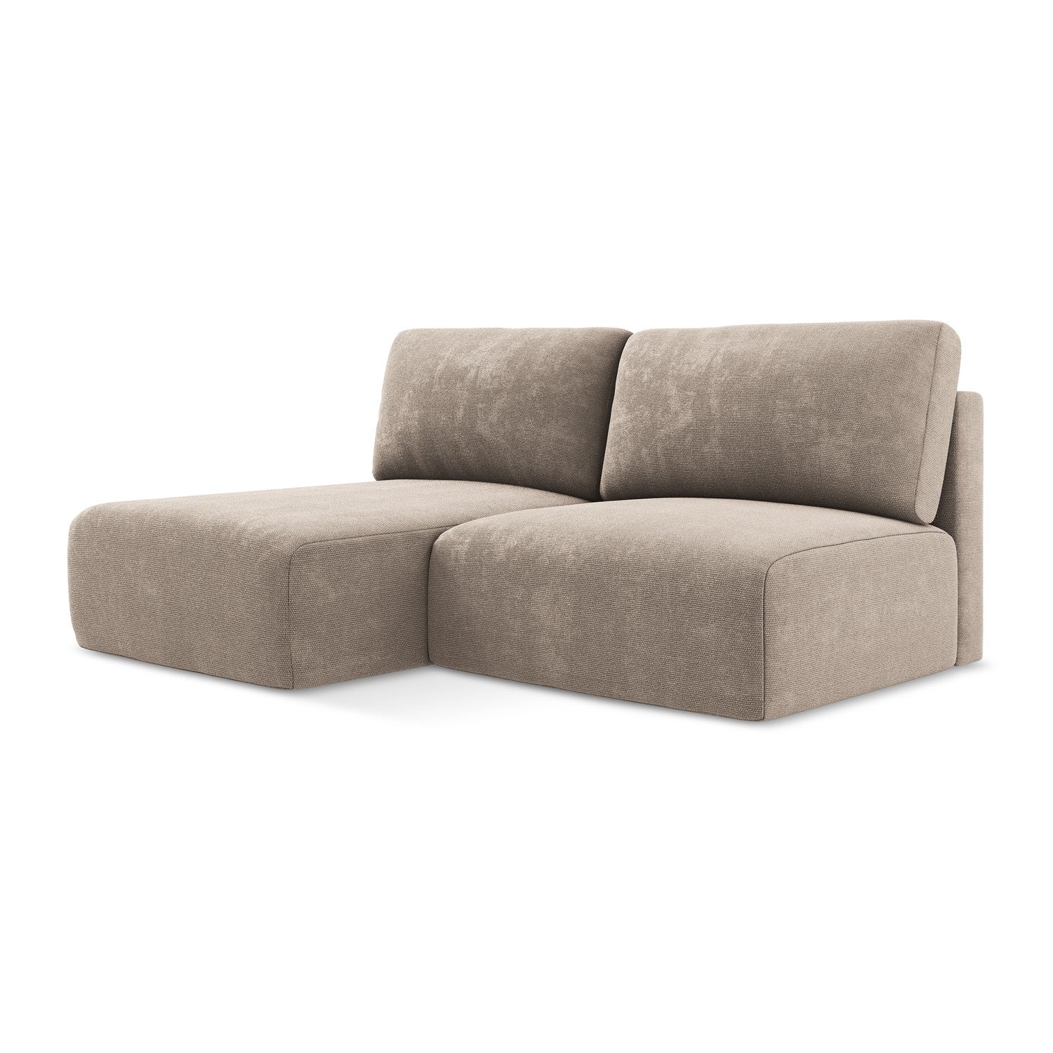 LaMiaSofa hoekbank links Ostia - chenille stof - donkerbeige - 210x149