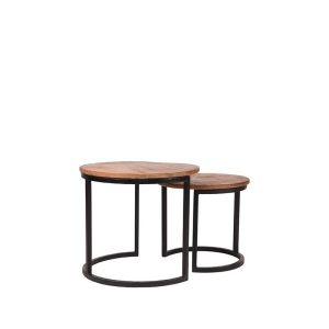 LABEL51 Salontafel Duo – Naturel Hout – 50x50x45cm – Set van 2 LABEL51 Salontafel Duo – Naturel Hout – 50x50x45cm – Set van 2
