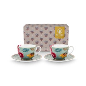 Pip Studio Kop en Schotel – Blooming Tales – Blauw – 300ml – Set van 2 Pip Studio Kop en Schotel – Blooming Tales – Blauw – 300ml – Set van 2