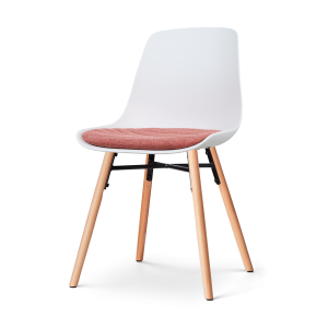 Nolon Nena-Liv Eetkamerstoel Wit – Terracotta Kussen – Houten Poten Nolon Nena-Liv Eetkamerstoel Wit – Terracotta Kussen – Houten Poten