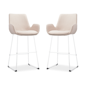 Nolon Nino-Eef Barkrukken Set van 2 – Beige – Wit – 75 cm Nolon Nino-Eef Barkrukken Set van 2 – Beige – Wit – 75 cm