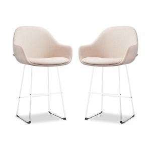 Nolon Nino-Mae Barkrukken Set van 2 – Beige – Wit – 65 cm