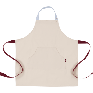 noo.ma Rubi schort – beige, bordeaux & blauw, 100% katoen, verstelbare noo.ma Rubi schort – beige, bordeaux & blauw, 100% katoen, verstelbare