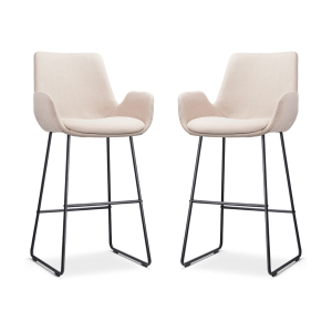 Nolon Nino-Eef Barkrukken Set van 2 – Beige – Zwart – 75 cm Nolon Nino-Eef Barkrukken Set van 2 – Beige – Zwart – 75 cm