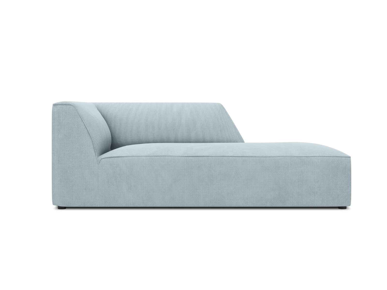Micadoni rechter chaise longue Ruby ribfluwelen, lichtblauw - 180x93x6