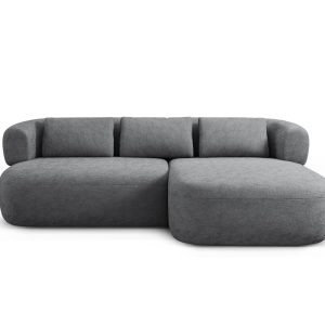 Micadoni rechter hoekbank Jenny 5-zits, chenille donkergrijs – 145×200 Micadoni rechter hoekbank Jenny 5-zits, chenille donkergrijs – 145×200