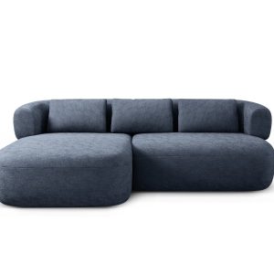 Micadoni linker hoekbank Jenny 5-zits, chenille donkerblauw – 145x200x Micadoni linker hoekbank Jenny 5-zits, chenille donkerblauw – 145x200x