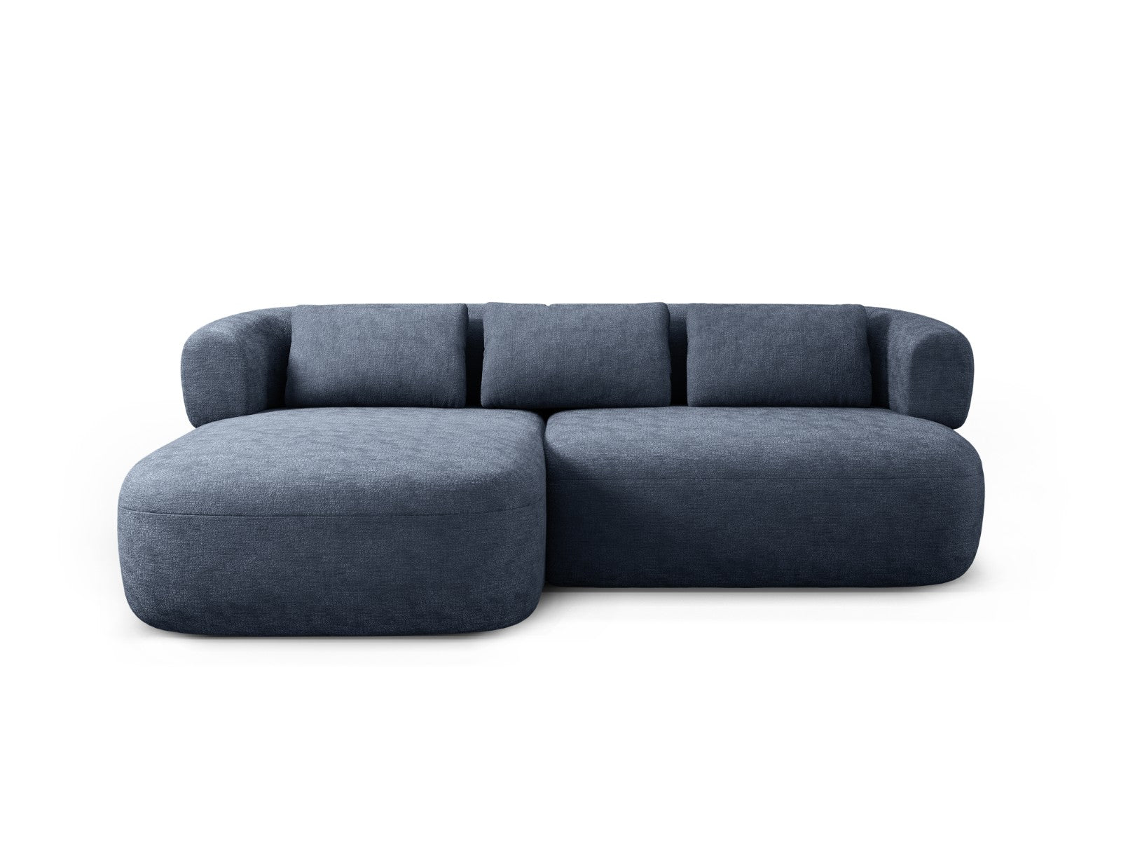 Micadoni linker hoekbank Jenny 5-zits, chenille donkerblauw - 145x200x