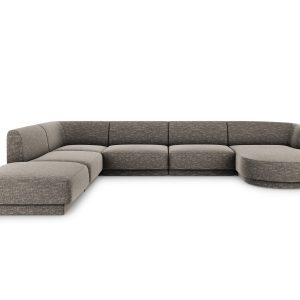 Micadoni Panoramische hoekbank links Miley 6-zits, chenille, grijs – 2 Micadoni Panoramische hoekbank links Miley 6-zits, chenille, grijs – 2