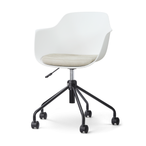 Nolon Nout-Liz Bureaustoel Wit Naturelbeige Zitkussen – Zwart Onderste Nolon Nout-Liz Bureaustoel Wit Naturelbeige Zitkussen – Zwart Onderste