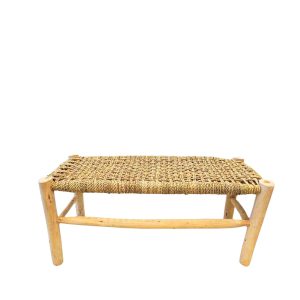 NOA MAY Bankje Suki – naturel – hout/zeegras – 90 x 40 x 43 cm NOA MAY Bankje Suki – naturel – hout/zeegras – 90 x 40 x 43 cm