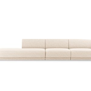 Micadoni linker bank Miley 4-zits, structurele stof ivoor – 90x323x70c Micadoni linker bank Miley 4-zits, structurele stof ivoor – 90x323x70c