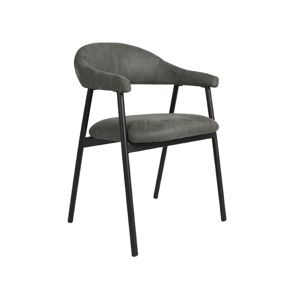 LABEL51 Eetkamerstoel Amaze - Antraciet Stof - Zithoogte 50cm - Set va