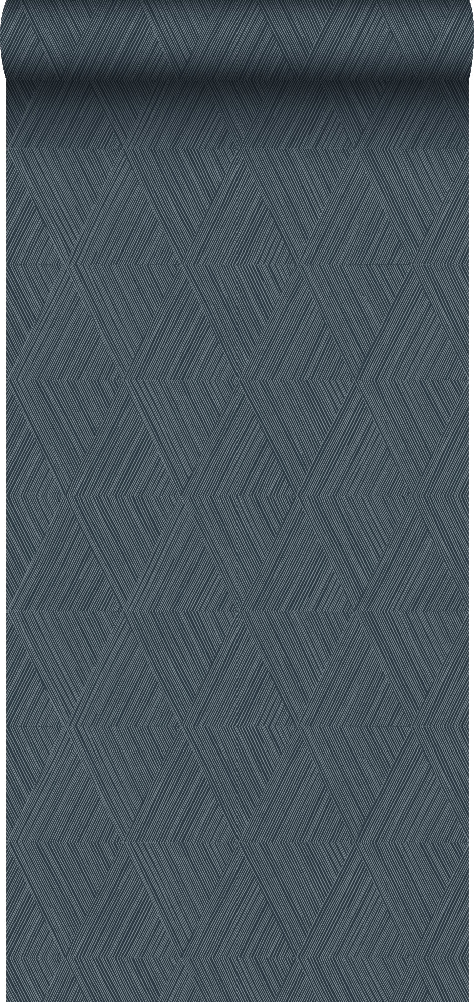 Origin Wallcoverings behang grafisch 3D motief donkerblauw - 53 cm x 1