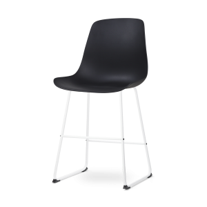 Nolon Nino-Pip Barkruk Zwart – Kunststof – Wit Onderstel – 65 cm Nolon Nino-Pip Barkruk Zwart – Kunststof – Wit Onderstel – 65 cm