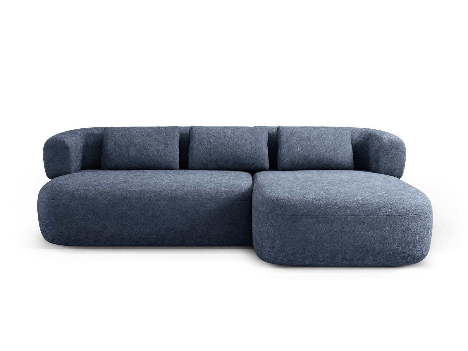 Micadoni rechter hoekbank Jenny 5-zits, chenille donkerblauw - 145x225