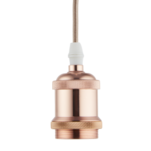 Lighto | Pendel Rosé Goud E27 Fitting | Vintage | 1.5m Snoer | Met Pla Lighto | Pendel Rosé Goud E27 Fitting | Vintage | 1.5m Snoer | Met Pla
