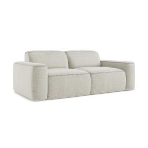 LaMiaSofa 3-zits bank Melissa – textuurstof – lichtbeige – 204x102x70