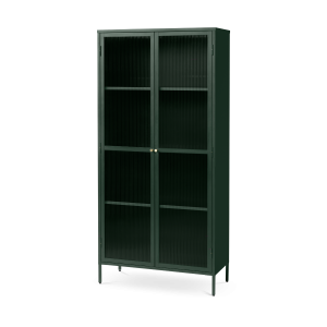 Olivine Katja Hoge Metalen Vitrinekast met Ribglas – B 90 cm – Groen Olivine Katja Hoge Metalen Vitrinekast met Ribglas – B 90 cm – Groen