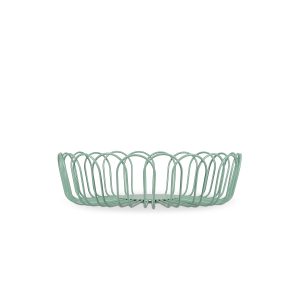 Ona – Draadmand 26,5xH7,5cm groen Flores