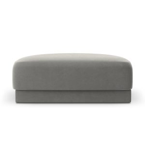 Micadoni Poef Miley flueel, lichtgrijs – 90x90x40cm Micadoni Poef Miley flueel, lichtgrijs – 90x90x40cm
